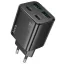 Hálózati töltő adapter, 30W, 2 x USB aljzat, 2 x USB Type-C aljzat, gyorstöltés, PD, GaN, QC 3.0, Hoco N56 Fundador, fekete