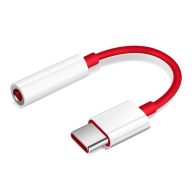   Audió adapter, USB Type-C - 3.5 mm jack átalakító, Oneplus, piros, gyári