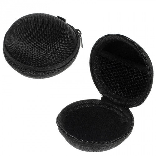 Univerzális fülhallgató tartó / headset tartó, 80 x 30 mm, cipzáros, fekete