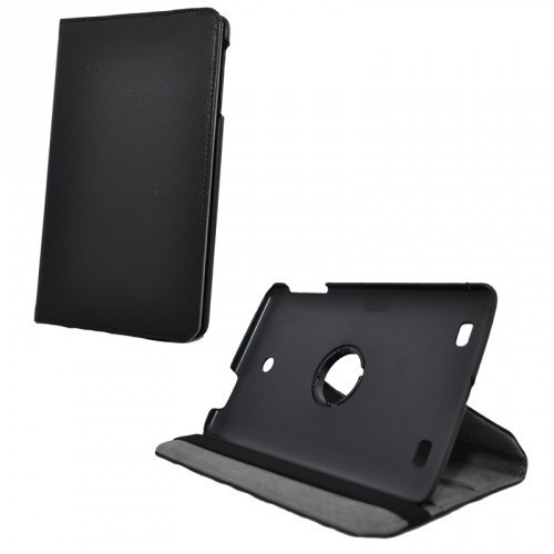 LG G Pad 8.0 V480, bőrtok, mappa tok, elforgatható (360°), fekete