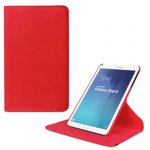 Samsung Galaxy Tab E 9.6 SM-T560 / T561, mappa tok, elforgatható (360°), piros