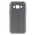 Samsung Galaxy J2 SM-J200, TPU szilikon tok, bőrhatás, varrás minta, szürke