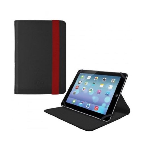 Univerzális TabletPC tok, mappa tok, 10.1"-os készülékekhez, nanopadszerű rögzítés, Blautel 4-OK, fekete/piros