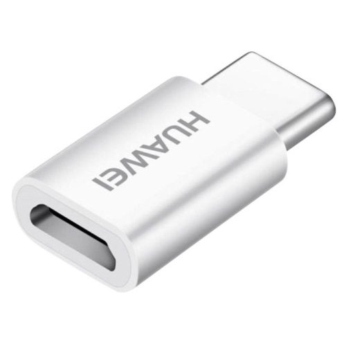 Adapter, USB Type-C - microUSB átalakító, Huawei, fehér, gyári