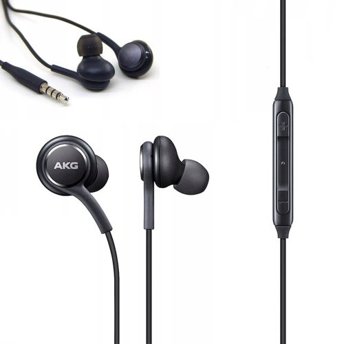 Vezetékes sztereó fülhallgató, 3.5 mm jack, felvevő gomb, Samsung - AKG, fekete, gyári