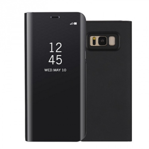 Samsung Galaxy S8 SM-G950, Oldalra nyíló tok, hívás mutatóval, Smart View Cover, fekete (utángyártott)