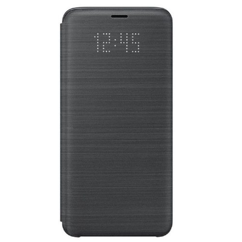 Samsung Galaxy S9 SM-G960, Oldalra nyíló tok, LED kijelzővel, fekete, gyári