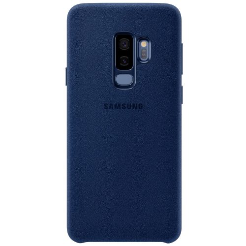Samsung Galaxy S9 Plus SM-G965, Műanyag hátlap védőtok, Alcantara textilbevonat, kék, gyári