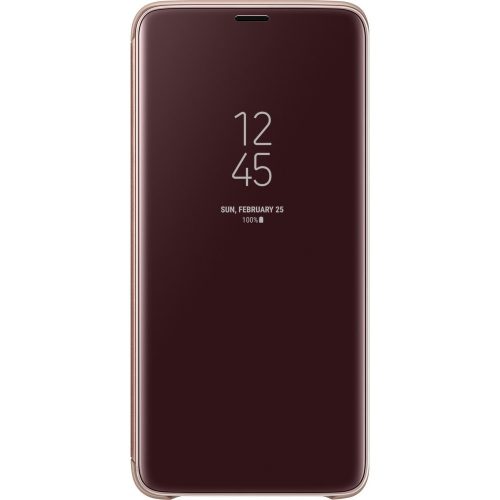 Samsung Galaxy S9 Plus SM-G965, Oldalra nyíló tok, hívás mutatóval, Clear View Cover, arany, gyári