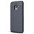 Samsung Galaxy A8 Plus (2018) SM-A730F, TPU szilikon tok, bőrhatású, varrásminta, sötétkék
