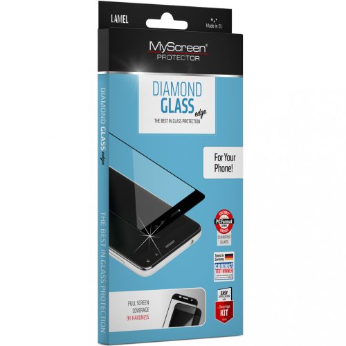 Samsung Galaxy A8 (2018) SM-A530F, Kijelzővédő fólia, ütésálló fólia (az íves részre is!), MyScreen Protector, Diamond Glass (Edzett gyémántüveg), fekete