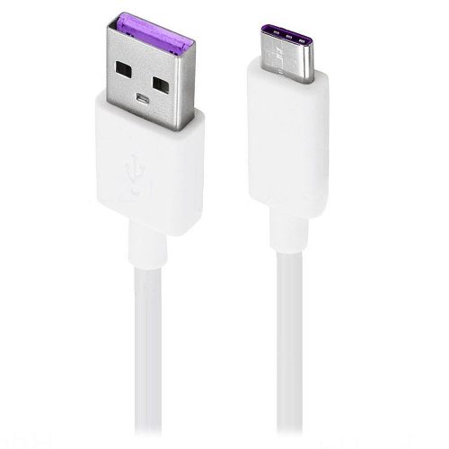 USB töltő- és adatkábel, USB Type-C, 100 cm, Huawei, fehér, gyári