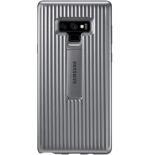 Samsung Galaxy Note 9 SM-N960, Műanyag hátlap védőtok, dupla rétegű, kitámasztóval, szürke, gyári