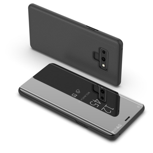 Samsung Galaxy Note 9 SM-N960, Oldalra nyíló tok, hívás mutatóval, Smart View Cover, fekete (utángyártott)