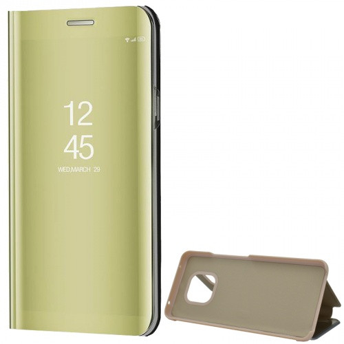 Huawei Mate 20 Pro, Oldalra nyíló tok, hívás mutatóval, Smart View Cover, arany (utángyártott)