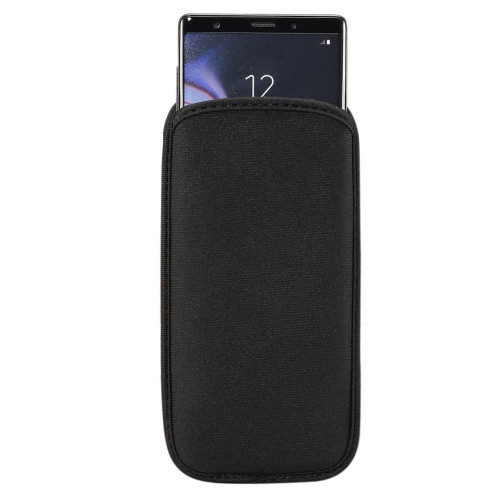 Univerzális tok, Kihúzófüles tok, Pouch, textil, Samsung Galaxy Note 9 méret, fekete