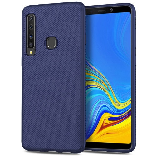 Samsung Galaxy A9 (2018) SM-A920F, TPU szilikon tok, közepesen ütésálló, csíkos minta, sötétkék