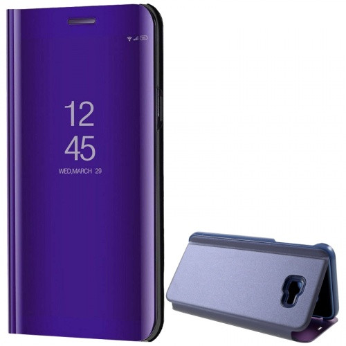 Samsung Galaxy J4 Plus (2018) SM-J415F, Oldalra nyíló tok, hívás mutatóval, Smart View Cover, lila (utángyártott)