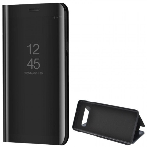 Samsung Galaxy S10 Plus SM-G975, Oldalra nyíló tok, hívás mutatóval, Smart View Cover, fekete (utángyártott)