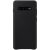 Samsung Galaxy S10 Plus SM-G975, Műanyag hátlap védőtok, bőr hátlap, fekete, gyári