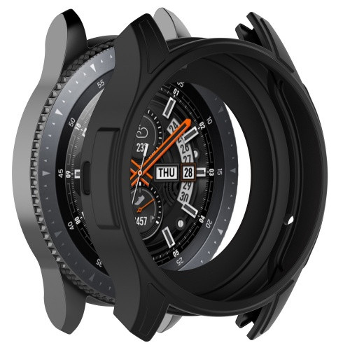 Samsung Gear S3 Frontier / Galaxy Watch (46mm), TPU szilikon védőkeret, Bumper, fekete