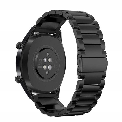 Huawei Watch GT / Honor Watch Magic, fém pótszíj, rozsdamentes acél, állítható, fekete
