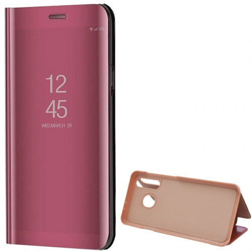 Samsung Galaxy A50 / A50s / A30s, Oldalra nyíló tok, hívás mutatóval, Smart View Cover, vörösarany (utángyártott)