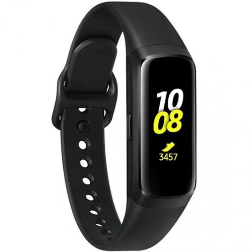 Bluetooth csuklópánt, aktivitást mérő karkötő, szilikon szíj, v5.0, AMOLED kijelző, aktivitás és egészség mérő, vízálló, L-es méret, Samsung Galaxy Fit SM-R370, fekete, gyári