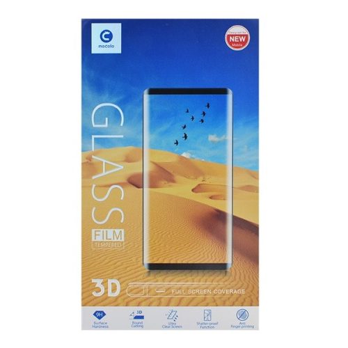 Samsung Galaxy Note 10 / 10 5G SM-N970 / N971, Kijelzővédő fólia, ütésálló fólia (az íves részre is!), Tempered Glass (edzett üveg), 3D Full Cover, Mocolo, fekete