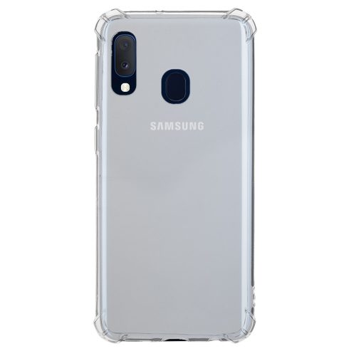Samsung Galaxy A20e SM-A202F, Szilikon tok, közepesen ütésálló, légpárnás sarok, átlátszó