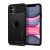 Apple iPhone 11, TPU szilikon tok, Spigen Rugged Armor, karbon minta, fekete