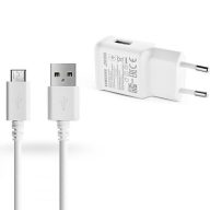   Hálózati töltő adapter, 5V / 2000mA, USB aljzat, microUSB kábellel, gyorstöltés, Samsung, fehér, gyári