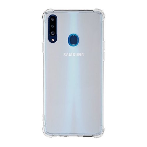 Samsung Galaxy A20s SM-A207F, Szilikon tok, közepesen ütésálló, légpárnás sarok, átlátszó