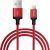 USB töltő- és adatkábel, Lightning, 100 cm, 2400 mA, törésgátlóval, gyorstöltés, cipőfűző minta, Hoco X14 Time Speed, piros