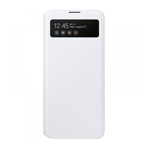 Samsung Galaxy A51 SM-A515F, Oldalra nyíló tok, hívás mutatóval, Smart View Cover, fehér, gyári