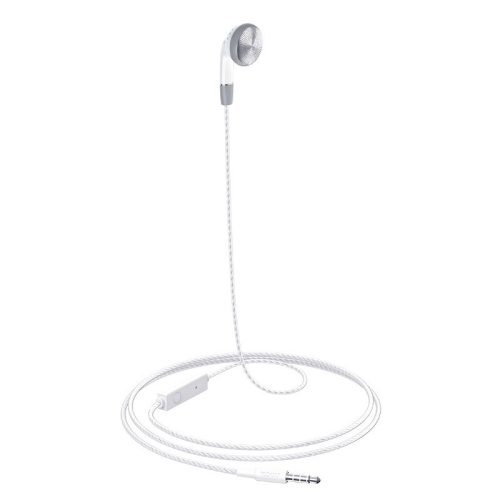 Vezetékes mono fülhallgató, 3.5 mm, mikrofon, funkció gomb, Hoco M61 Nice Tone, fehér