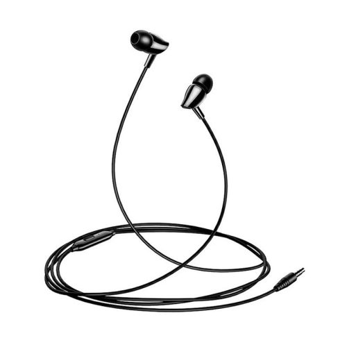Vezetékes sztereó fülhallgató, 3.5 mm, mikrofon, funkció gomb, Usams EP-37, fekete