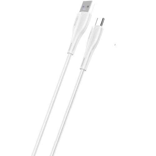 USB töltő- és adatkábel, USB Type-C, 100 cm, 5000 mA, törésgátlóval, gyorstöltés, Usams U38, fehér, US-SJ376