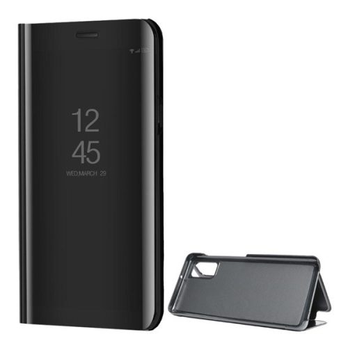 Samsung Galaxy A41 SM-A415F, Oldalra nyíló tok, hívás mutatóval, Smart View Cover, fekete (utángyártott)