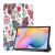 Samsung Galaxy Tab S6 Lite 10.4 (2020 / 2022 / 2024) SM-P610 / P615 / P613 / P619 / P620 / P625, mappa tok, Trifold, színes nagy pillangó minta, fehér