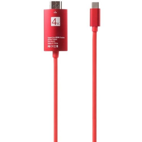 HDMI Adapter, adatkábel, USB Type-C, 200 cm, 4K, piros