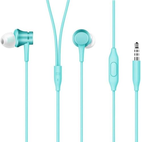 Vezetékes sztereó fülhallgató, 3.5 mm, mikrofon, funkció gomb, Xiaomi Mi Ear Basic, gyári, kék