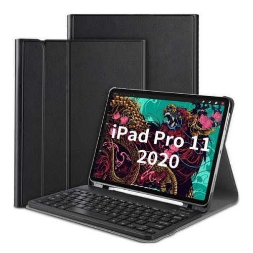 Apple iPad Pro 11 (2020 / 2021 / 2022), Bluetooth billentyűzetes mappa tok, fekete