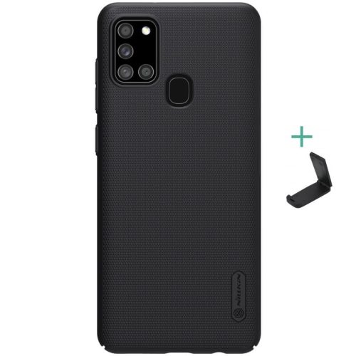 Samsung Galaxy A21s SM-A217F, Műanyag hátlap védőtok, stand, Nillkin Super Frosted, fekete