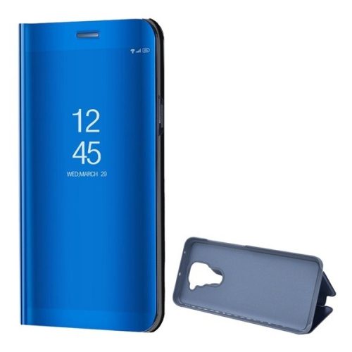 Xiaomi Redmi Note 9 / Redmi 10X 4G, Oldalra nyíló tok, hívás mutatóval, Smart View Cover, kék (utángyártott)