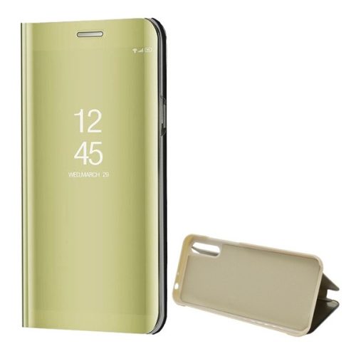 Huawei Y8p, Oldalra nyíló tok, hívás mutatóval, Smart View Cover, arany (utángyártott)
