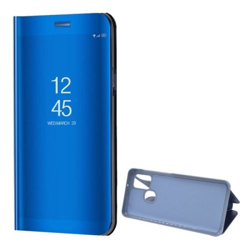 Samsung Galaxy A21s SM-A217F, Oldalra nyíló tok, hívás mutatóval, Smart View Cover, kék (utángyártott)