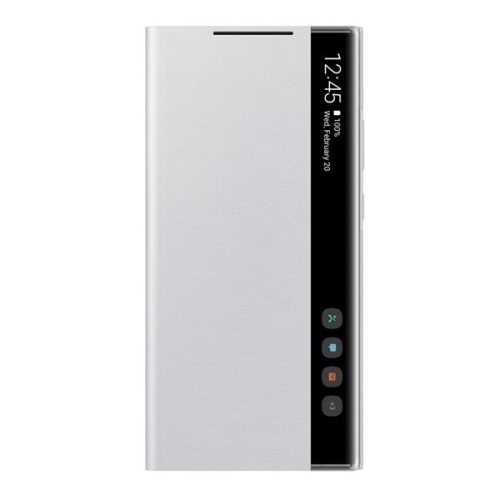Samsung Galaxy Note 20 Ultra / 20 Ultra 5G SM-N985 / N986, Oldalra nyíló tok, hívás mutatóval, Clear View Cover, ezüst, gyári