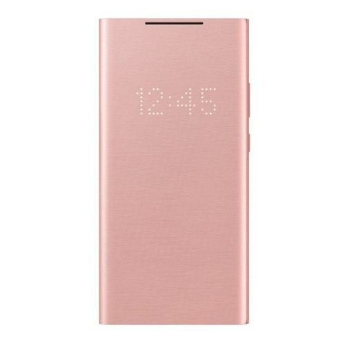 Samsung Galaxy Note 20 Ultra / 20 Ultra 5G SM-N985 / N986, Oldalra nyíló tok, LED kijelzővel, rózsaszín, gyári