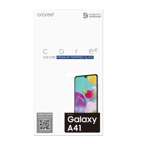 Samsung Galaxy A41 SM-A415F, Kijelzővédő fólia, ütésálló fólia (az íves részre NEM hajlik rá!), Tempered Glass (edzett üveg), Clear, gyári